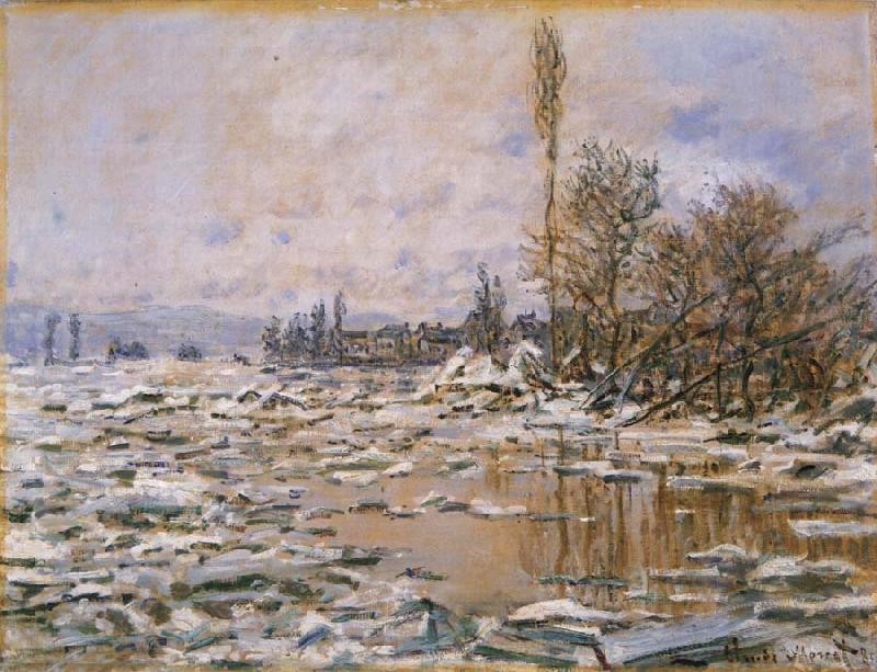 Claude Monet Breakup of Ice,Grey Weather oil painting picture